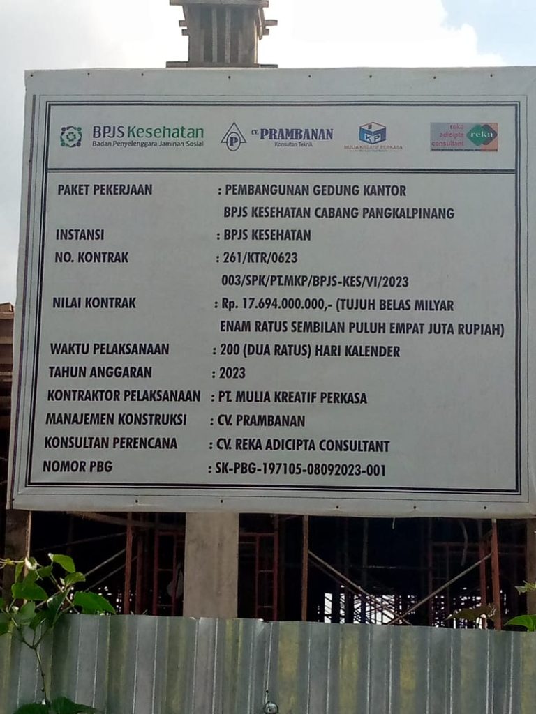 Mendesak KEJATI dan KEJARI Agar Mengusut Proyek Gedung Kantor BPJS Pangkalpinang